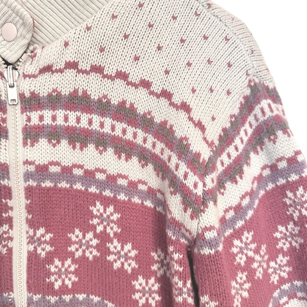 R.O.C. Vintage Fair Isle Reversible Sweater Jacket M - Picture 4 of 11